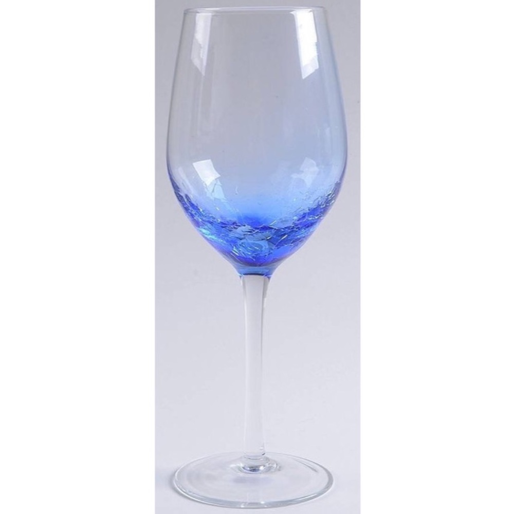 ***ISO*** blue crackle wine glass